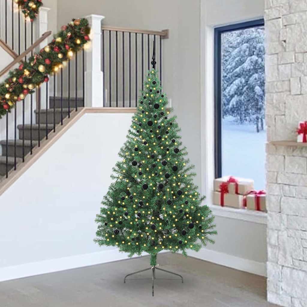 Vidaxx árbol de Navidad artificial preiluminado con 300 LED verde 240 cm PVC