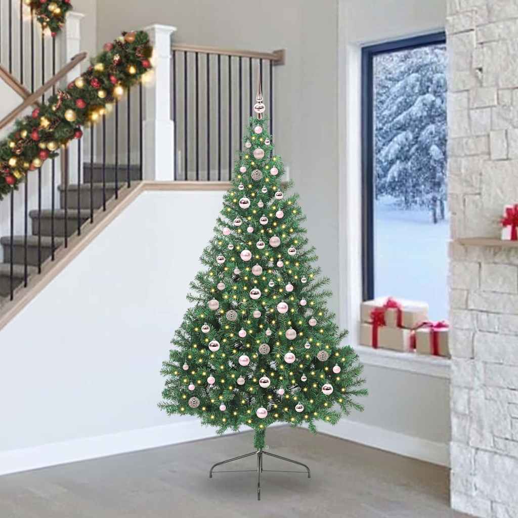 Vidaxx árbol de Navidad artificial preiluminado con 300 LED verde 240 cm PVC