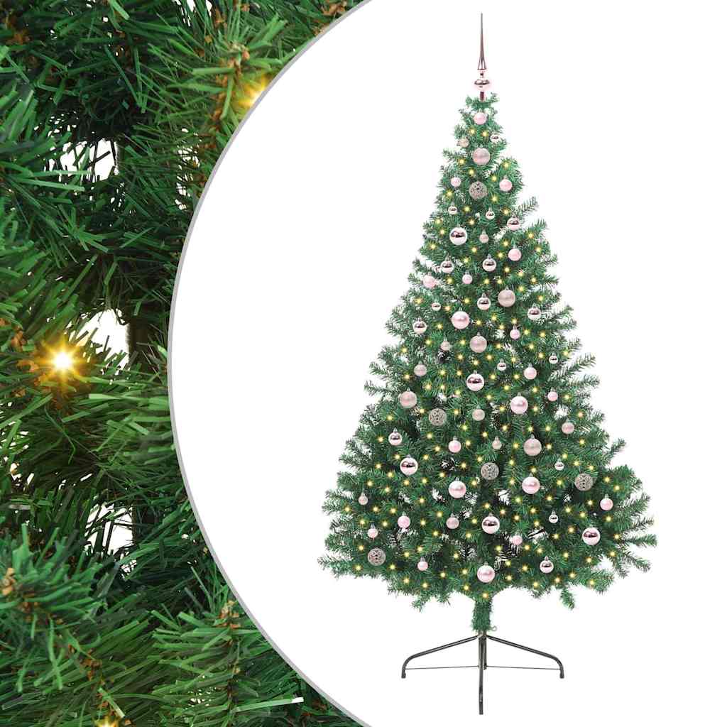 Vidaxx árbol de Navidad artificial preiluminado con 300 LED verde 240 cm PVC