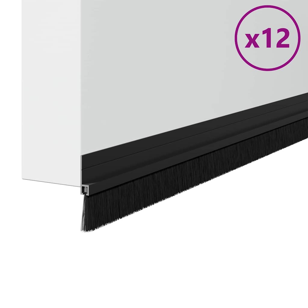 Spazzole per porte autoadesive Vidaxx 12 pezzi nere 100 cm
