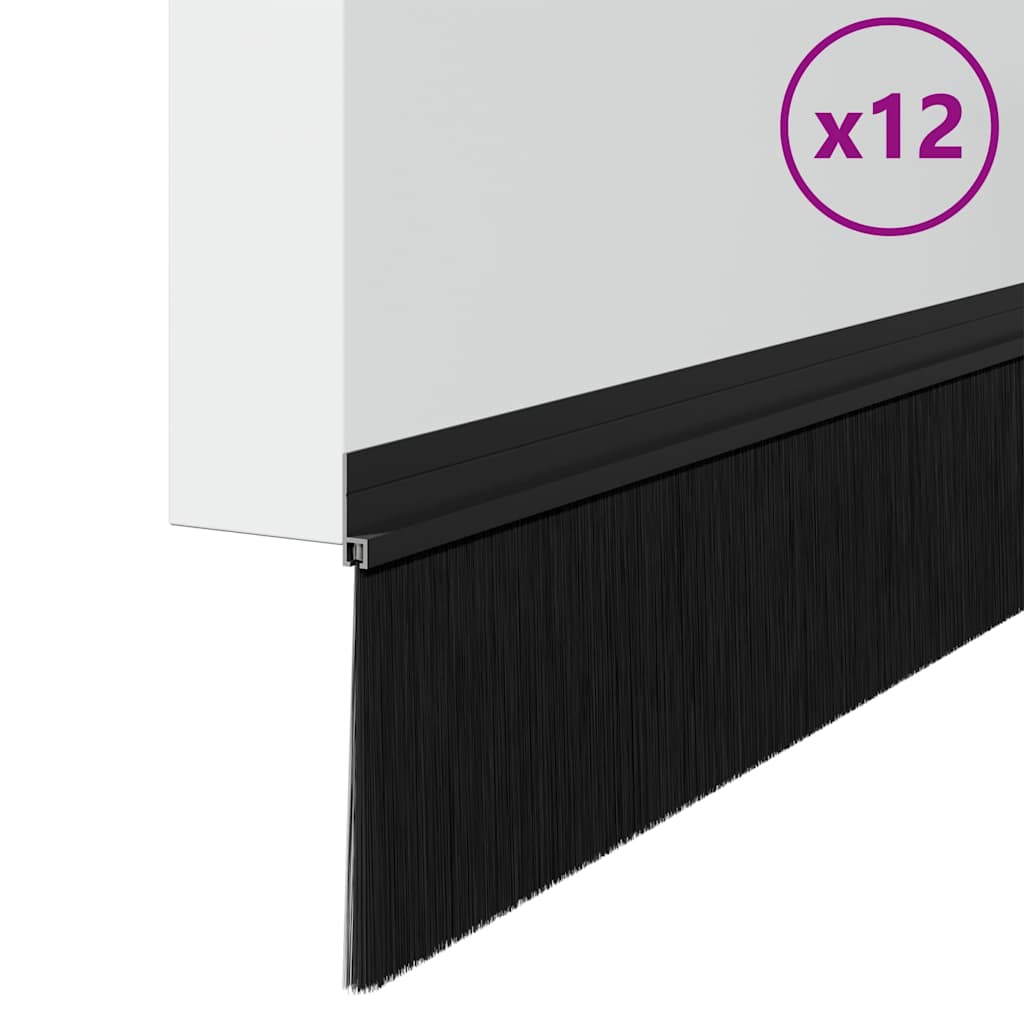 Spazzole per porte autoadesive Vidaxx 12 pezzi nere 100 cm
