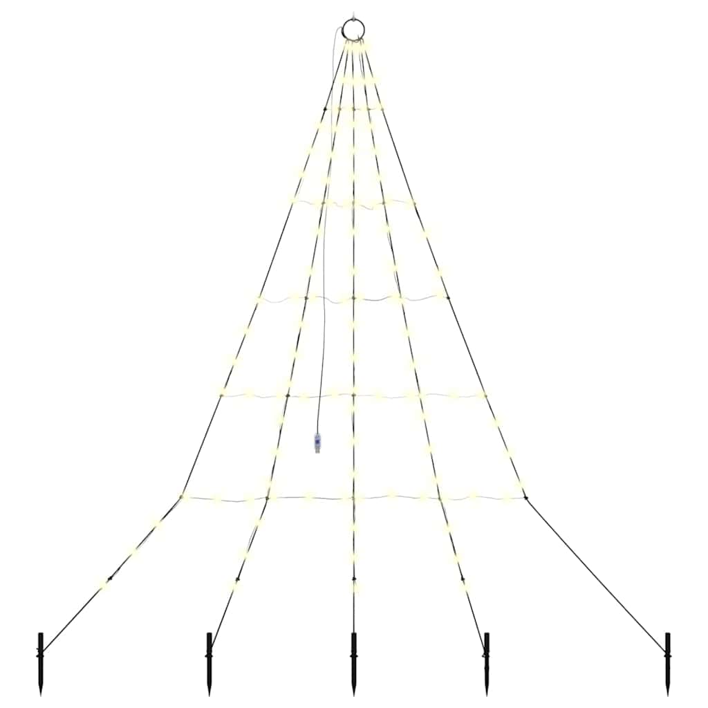 Vidaxl led kerstboom met grondspiesjes warmwit 182 cm metaal