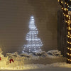 VidaXL Albero di Natale a LED con spiedini da terra bianco freddo 182 cm in metallo