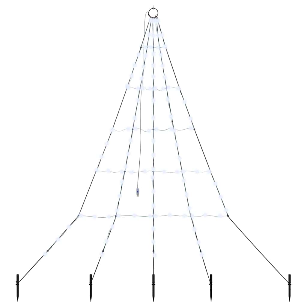 Vidaxl led kerstboom met grondspiesjes koudwit 182 cm metaal