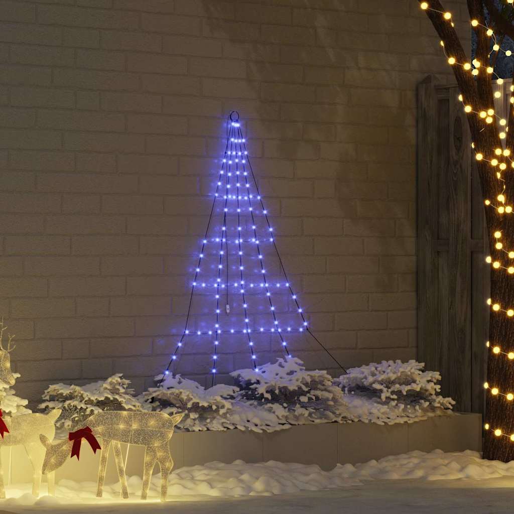 Vidaxl led kerstboom met grondspiesjes met 112 led blauw 182 cm metaal