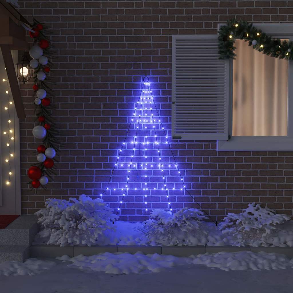 Vidaxl led kerstboom met grondspiesjes met 112 led blauw 182 cm metaal