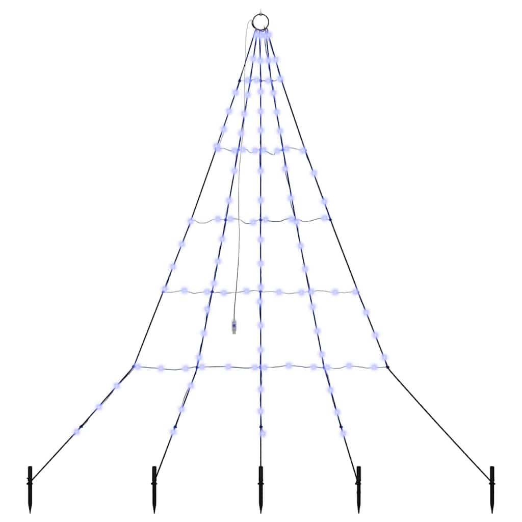 Vidaxl led kerstboom met grondspiesjes met 112 led blauw 182 cm metaal