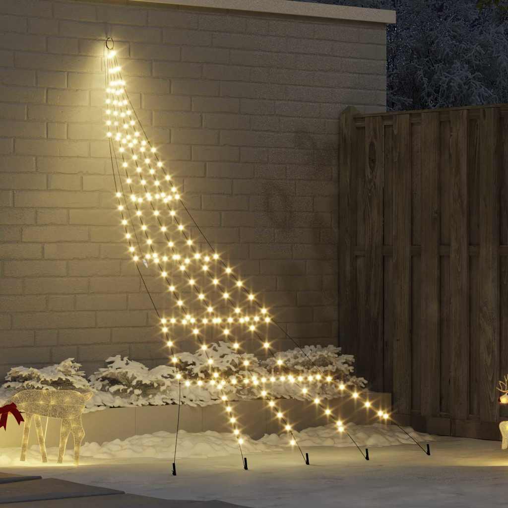 Vidaxl led kerstboom met grondspiesjes warmwit 306 cm metaal