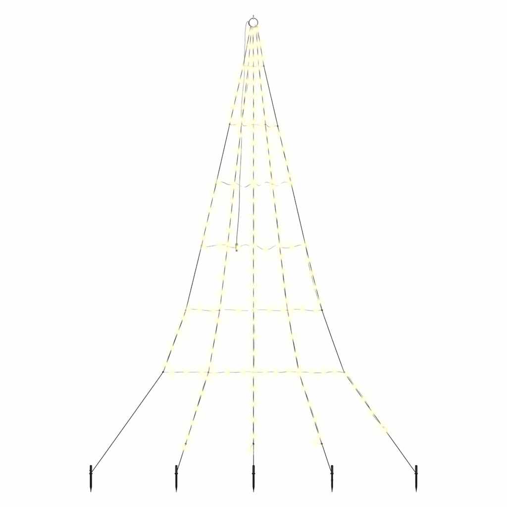 Vidaxl led kerstboom met grondspiesjes warmwit 306 cm metaal