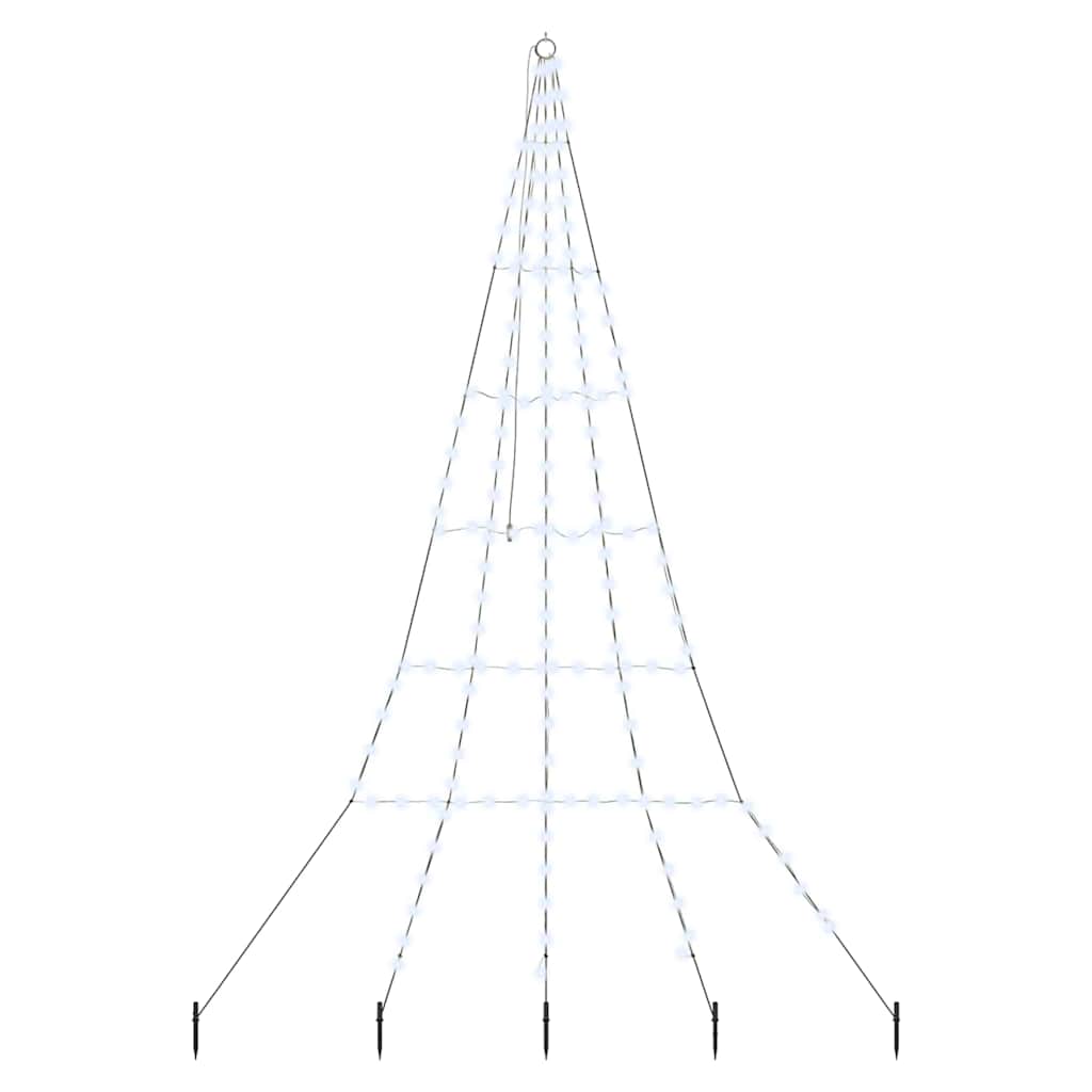 Vidaxl led kerstboom met grondspiesjes koudwit 306 cm metaal