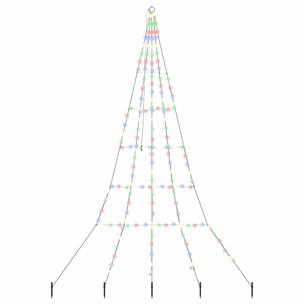 Vidaxl led kerstboom met grondspiesjes multikleur 306 cm metaal
