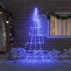 Vidaxl led kerstboom met grondspiesjes met 168 led blauw 306 cm metaal