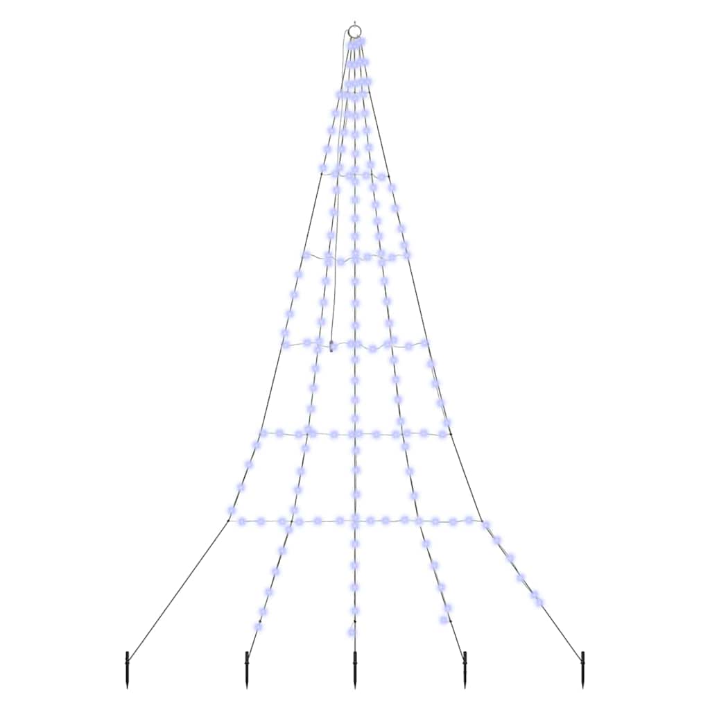 Vidaxl led kerstboom met grondspiesjes met 168 led blauw 306 cm metaal