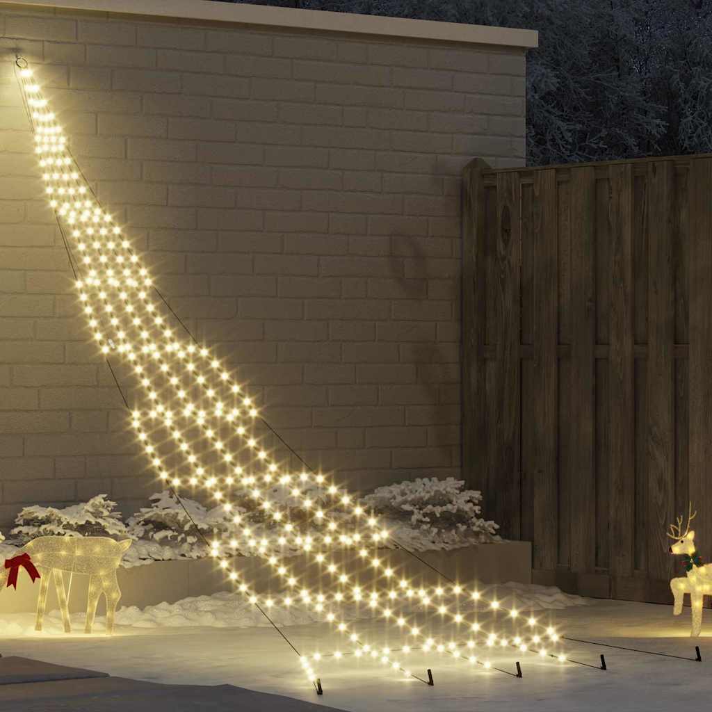 Vidaxl led kerstboom met grondspiesjes warmwit 511 cm metaal