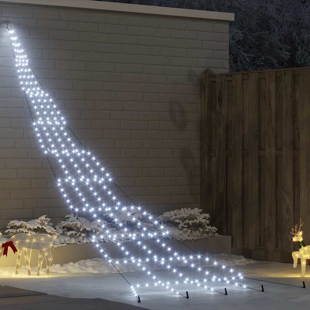 Vidaxl led kerstboom met grondspiesjes koudwit 511 cm metaal
