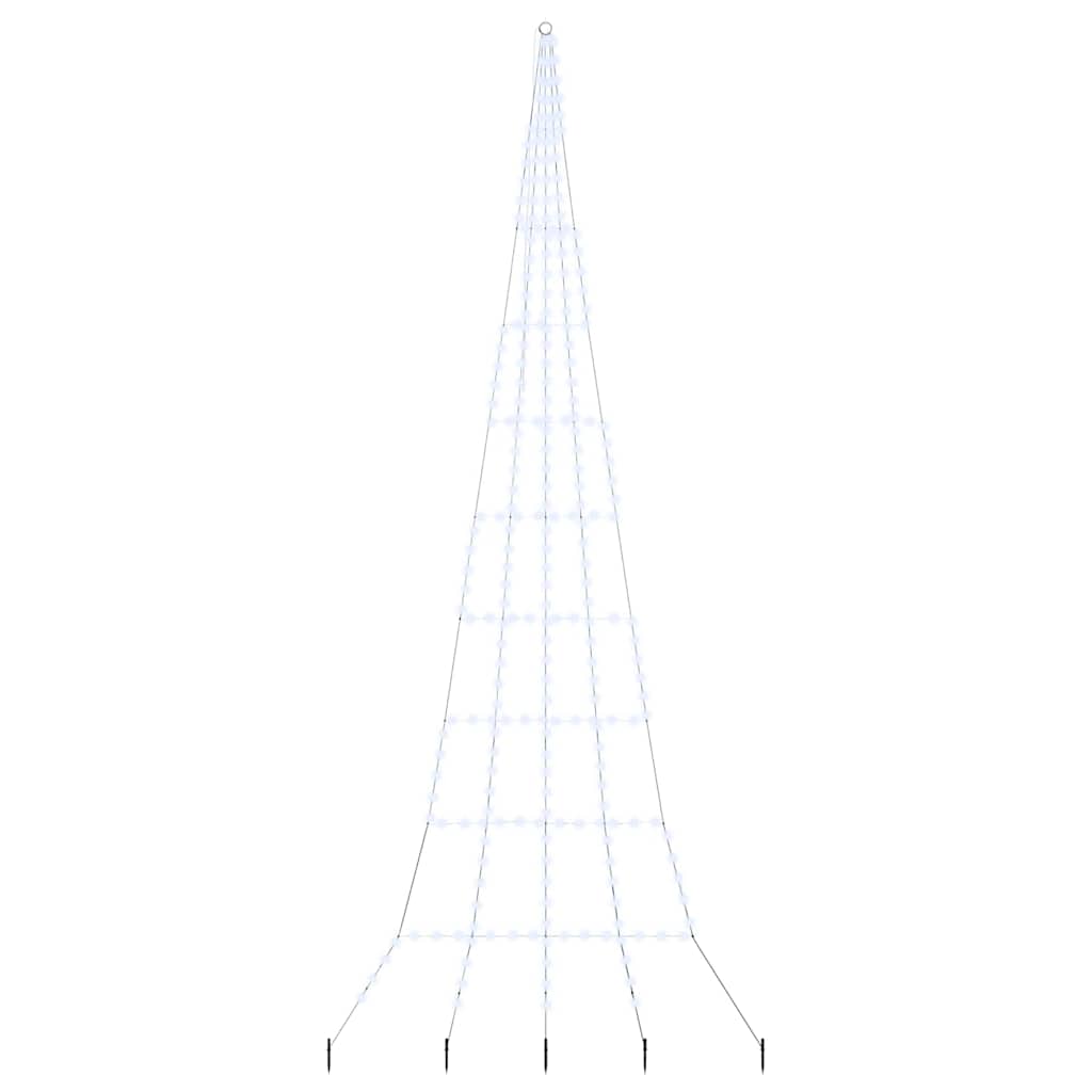 Vidaxl led kerstboom met grondspiesjes koudwit 511 cm metaal