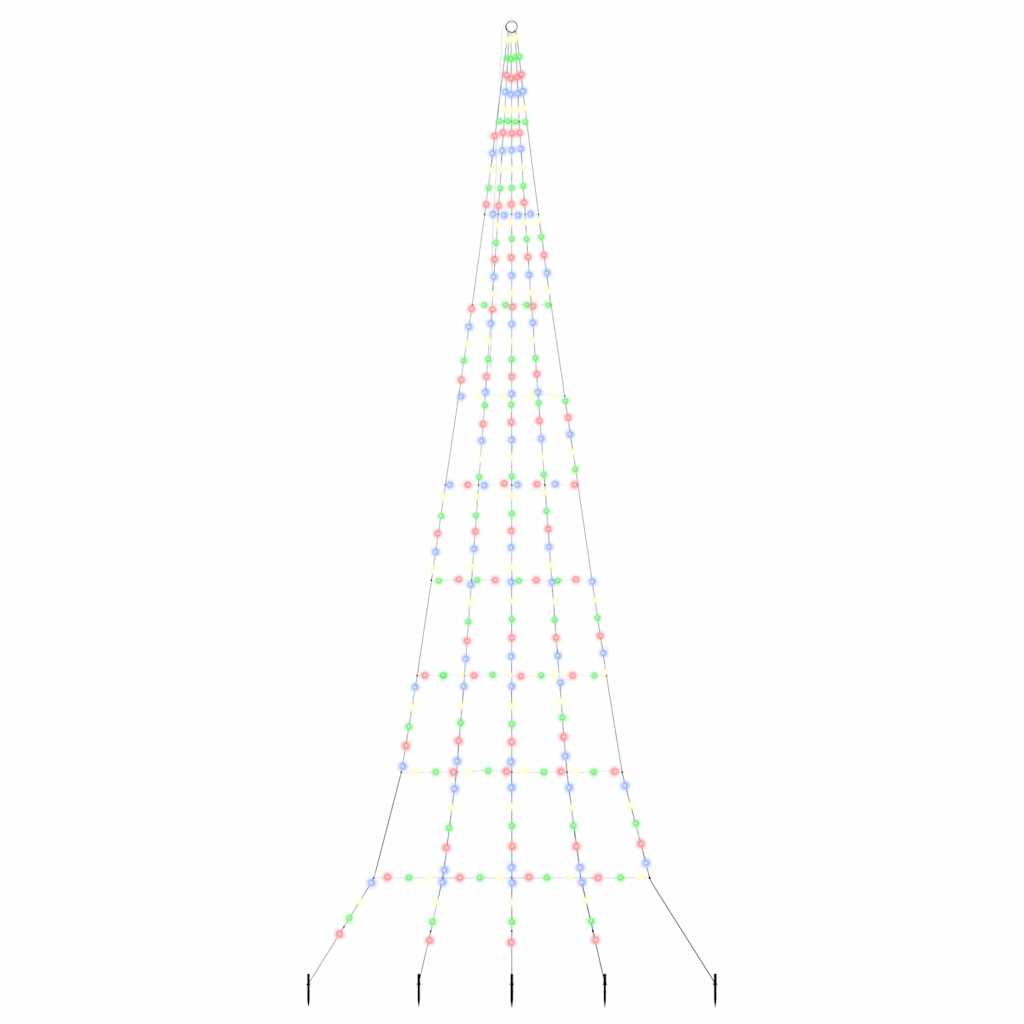 Vidaxl led kerstboom met grondspiesjes multikleur 511 cm metaal