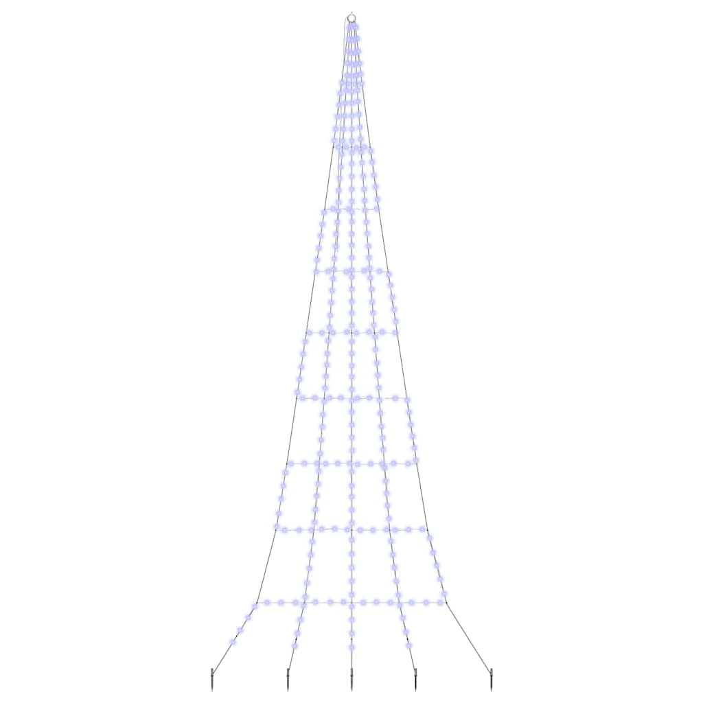 Vidaxl led kerstboom met grondspiesjes met 276 led blauw 511 cm metaal