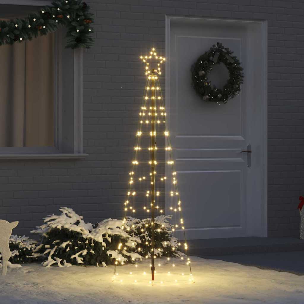 Vidaxl led kerstboom met grondspiesjes warmwit 250 cm ijzer
