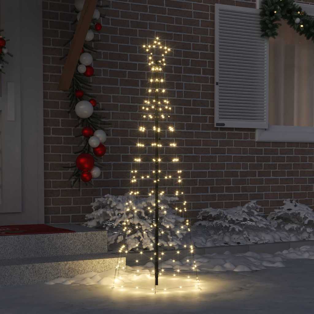 Vidaxl led kerstboom met grondspiesjes warmwit 250 cm ijzer