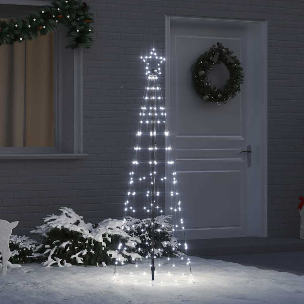 Vidaxl led kerstboom met grondspiesjes koudwit 250 cm ijzer