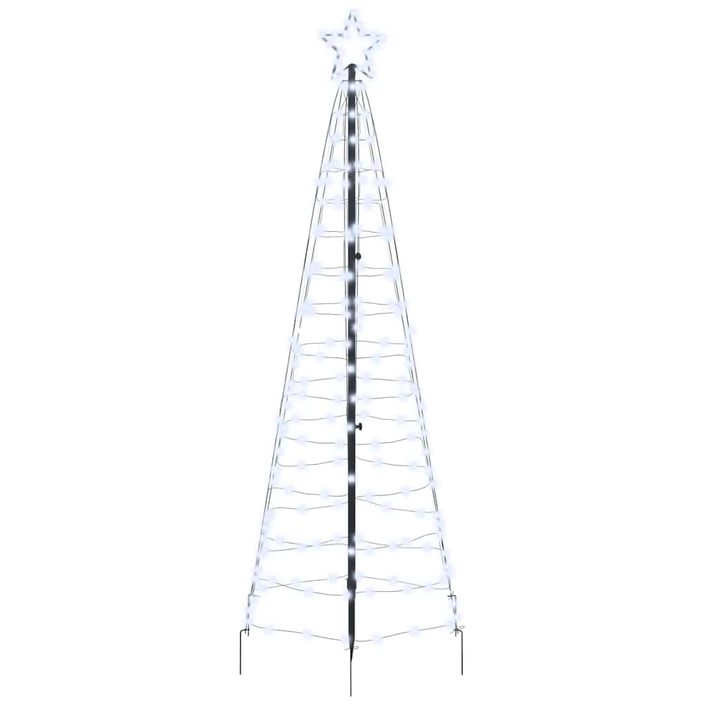 Vidaxl led kerstboom met grondspiesjes koudwit 250 cm ijzer