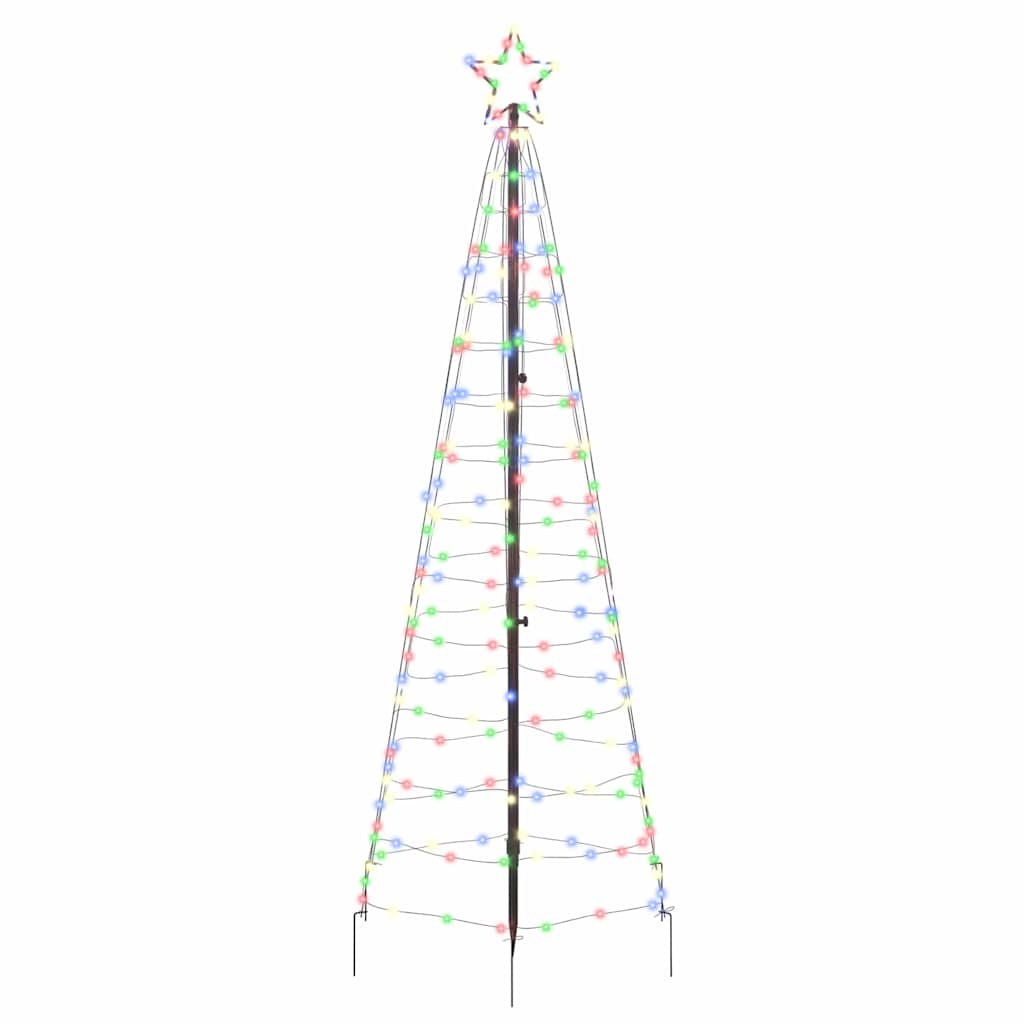 Vidaxl led kerstboom met grondspiesjes multikleur 250 cm ijzer