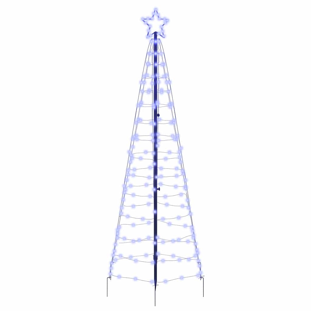 VidaXL Albero di Natale a LED con picchetti da terra con 390 LED blu in ferro da 250 cm