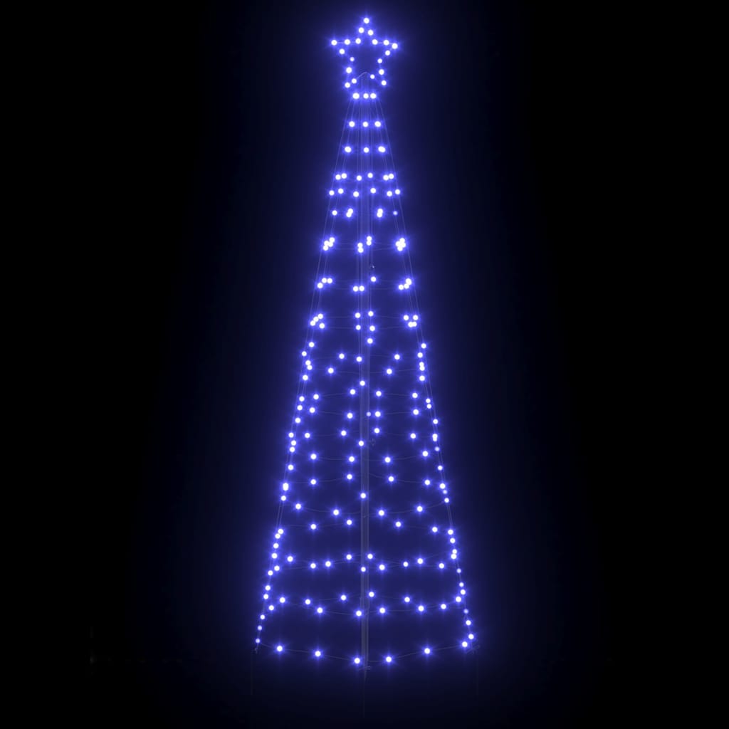 VidaXL Albero di Natale a LED con picchetti da terra con 390 LED blu in ferro da 250 cm