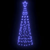 Vidaxl led kerstboom met grondspiesjes met 390 led blauw 250 cm ijzer