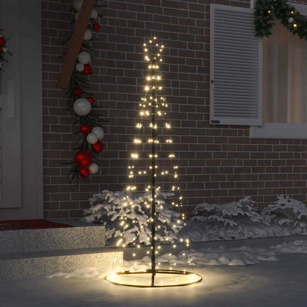 Vidaxl led kerstboom met 390 led met grondpennen warmwit 250 cm ijzer