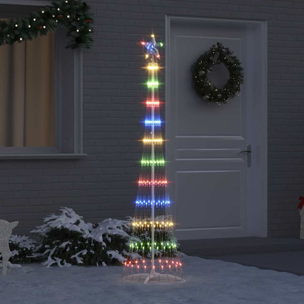 Vidaxxl Albero di Natale a LED con 230 LED multicolori 51 x 51 x 190 cm in metallo