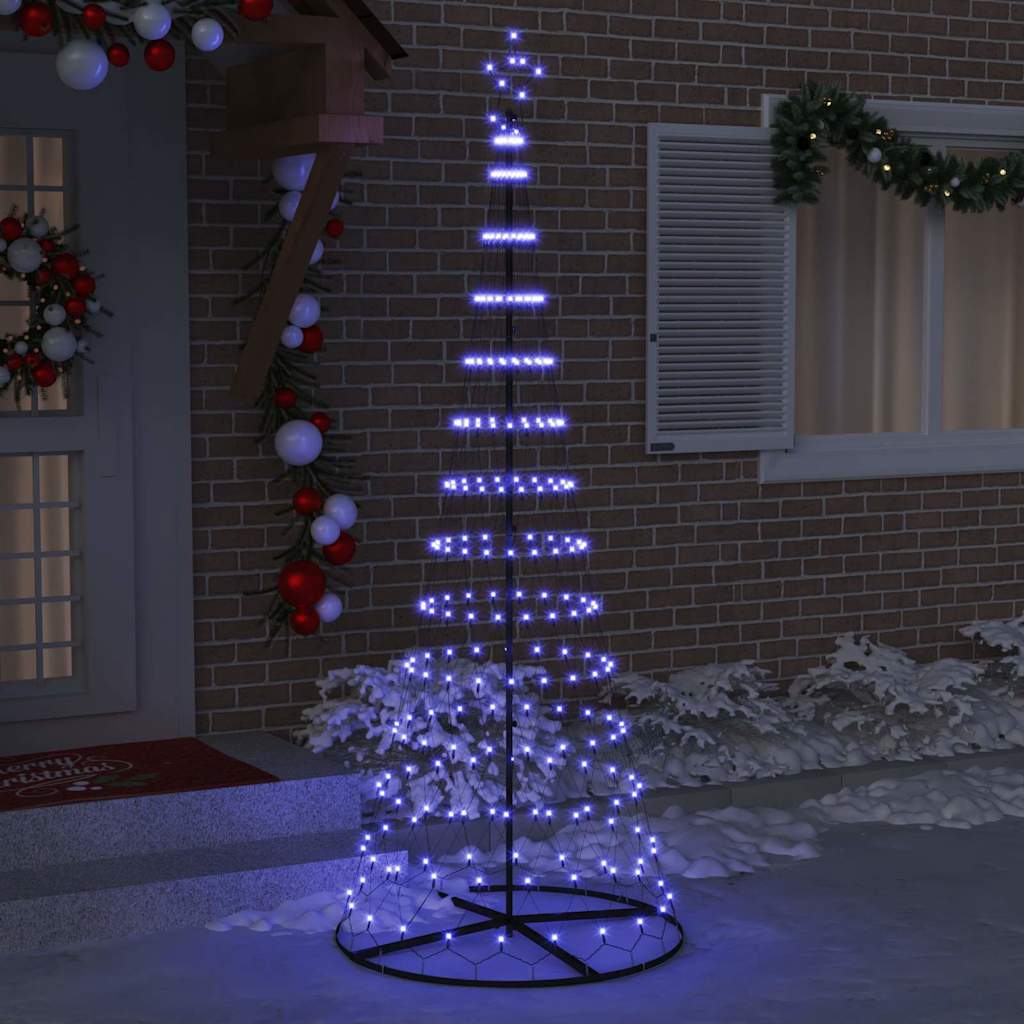 Vidaxl led kerstboom met 295 led met standaard blauw 250 cm metaal