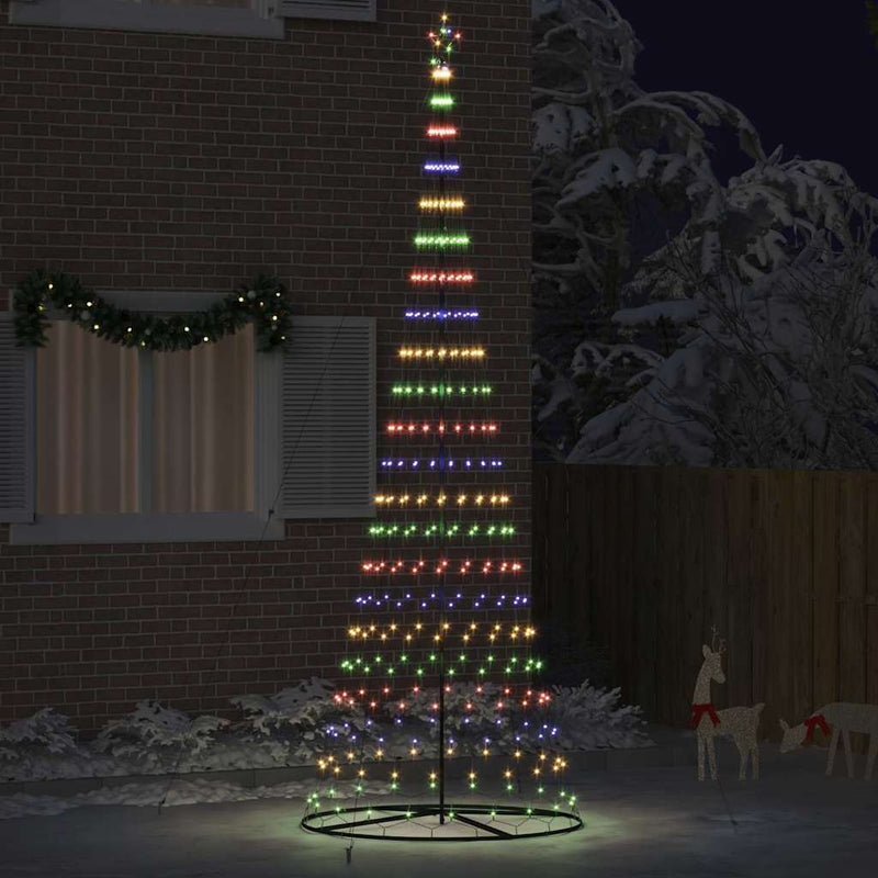 VidaXL Árbol de Navidad LED con 455 LED multicolor 184,5 cm metal