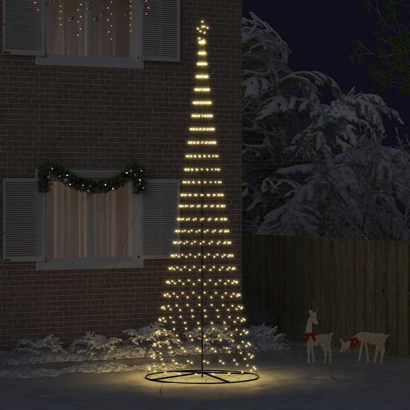 Vidaxl led kerstboom met 555 led met standaard warmwit 500 cm metaal