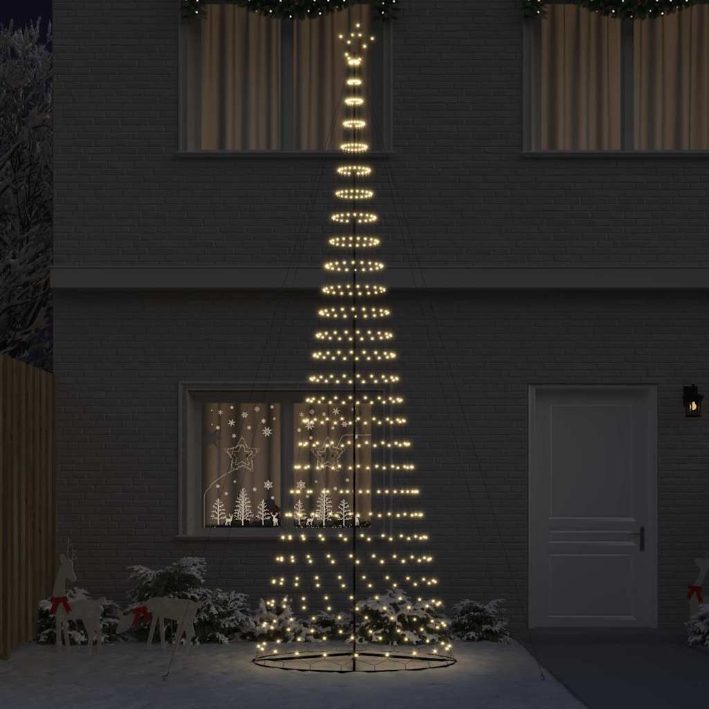 Vidaxl led kerstboom met 555 led met standaard warmwit 500 cm metaal
