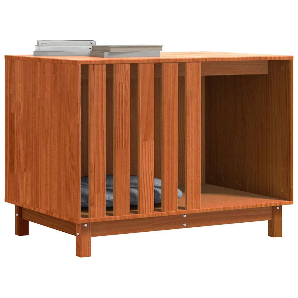 Vidaxxl caseta para perros marrón 100 x 70 x 70 cm madera maciza de pino