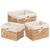 Vidaxl opslagmanden 3 pcs naturel 35 x 30 x 25 cm waterhyacint