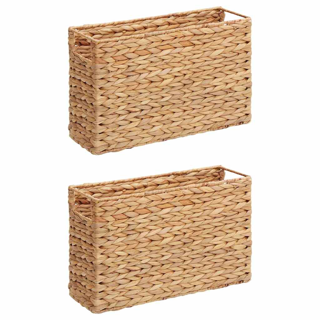 Vidaxl tijdschrift manden 2 pcs naturel 39 x 14 x 25 cm waterhyacint