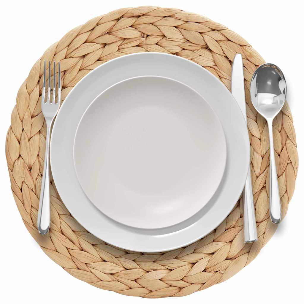 vidaxxl mantel individual tejido redondo 10ud natural ø 30 cm jacinto de agua