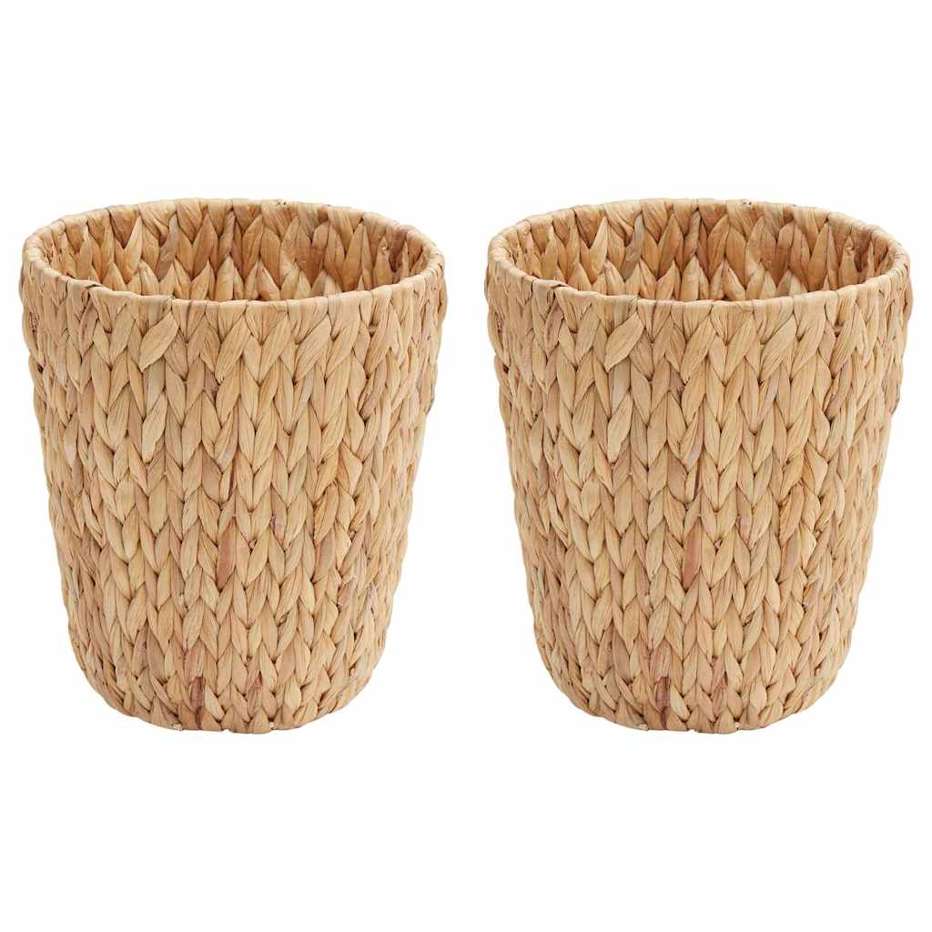 Vidaxl afvalpapier bakken 2 pcs naturel 26 x 26 x 29 cm waterhyacint