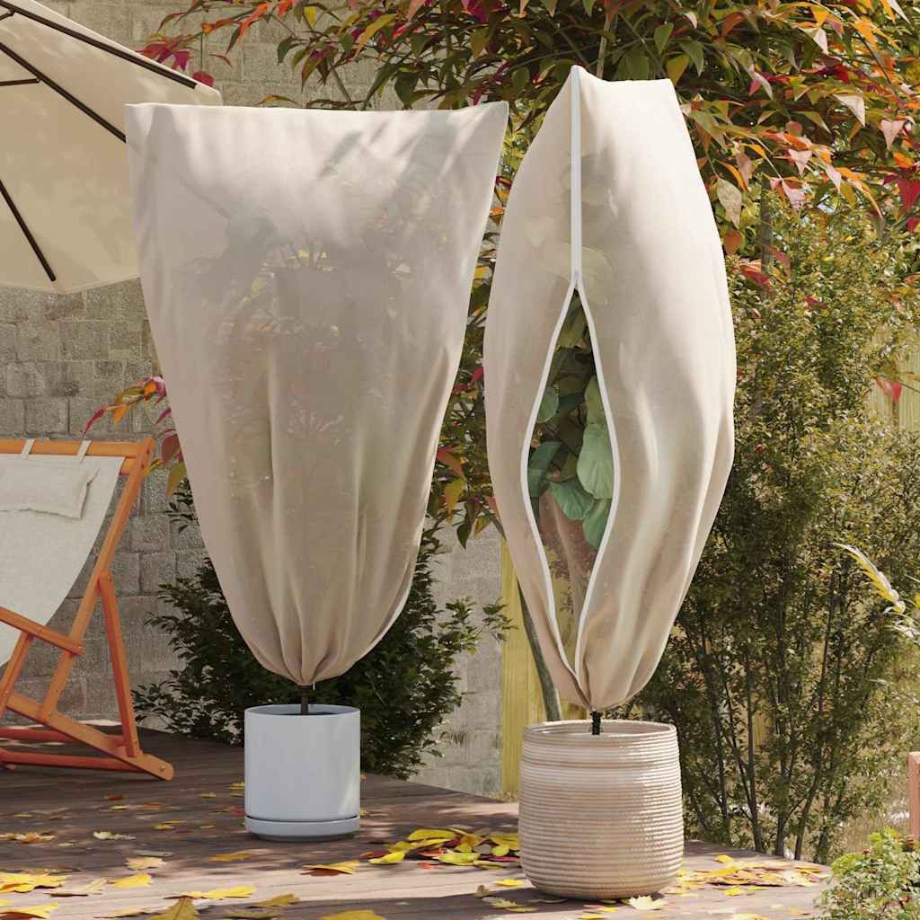 Vidaxx Coperture antigelo per piante in pile 5 pezzi beige 1,55 x 1 m