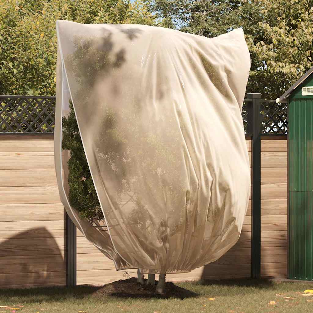 Vidaxx Coperture antigelo per piante in pile 3 pezzi beige 2,4 x 2 m