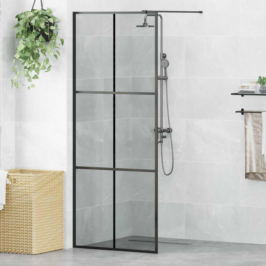 Vidaxl inloop douche wand zwart 80 x 195 cm gehard glas