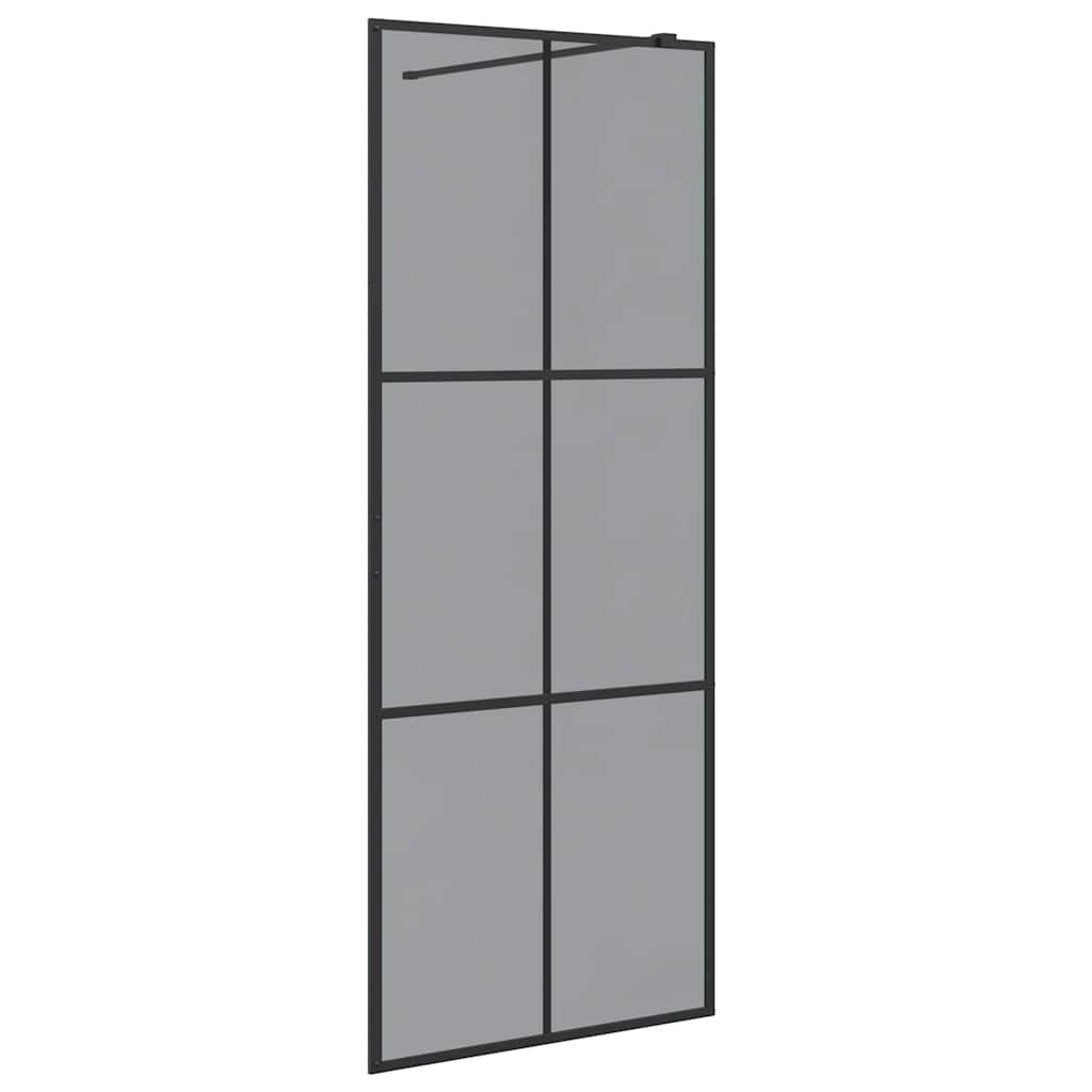 Vidaxl inloop douche wand zwart 80 x 195 cm gehard glas
