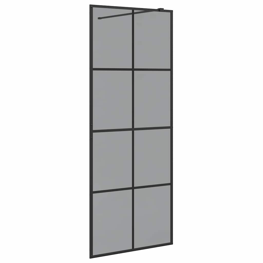 Vidaxl inloop douche wand zwart 80 x 195 cm gehard glas