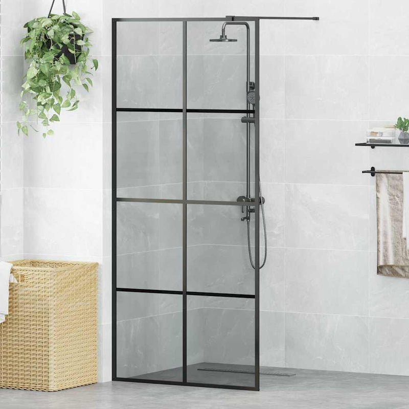 Parete doccia walk-in Vidaxx nera 90 x 195 cm in vetro temperato