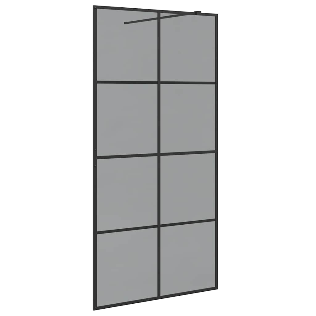 Vidaxl inloop douche wand zwart 100 x 195 cm gehard glas