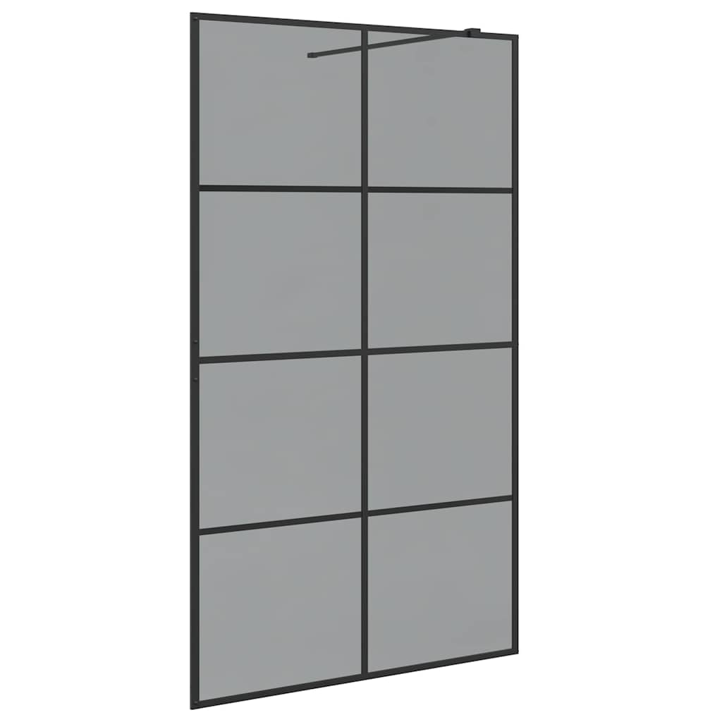 Vidaxl inloop douche wand zwart 115 x 195 cm gehard glas