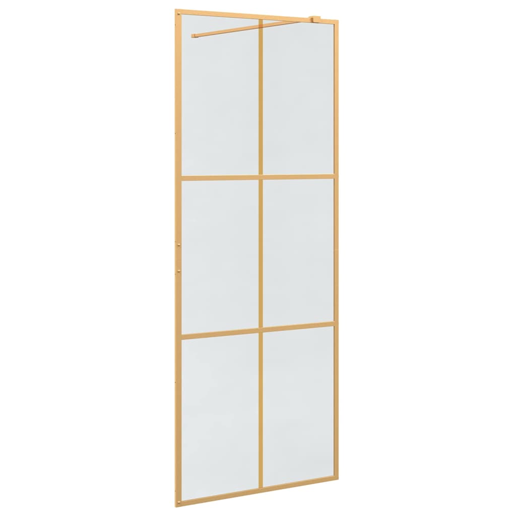 Vidaxl inloop douche wand goud 80 x 195 cm gehard glas